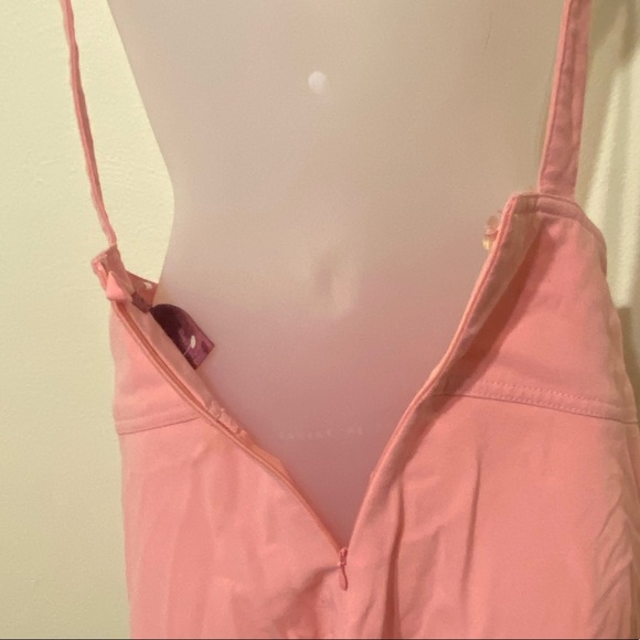 Pink Buttoned Suspender Skirt - Size Medium - Picture 3 of 8